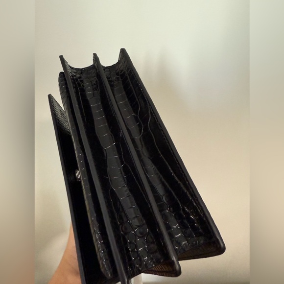 Saint Laurent Croc Embossed Leather Crossbody Bag New - Picture 11 of 16